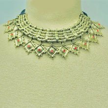 Load image into Gallery viewer, Vintage Multilayers Choker Necklace With Red  Glass Stones