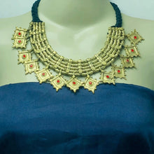 Load image into Gallery viewer, Vintage Multilayers Choker Necklace With Red  Glass Stones