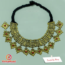 Load image into Gallery viewer, Vintage Multilayers Choker Necklace With Red  Glass Stones