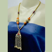 Load image into Gallery viewer, Vintage Kuchi Pendant Necklace With Beaded Chain