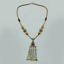 Load image into Gallery viewer, Vintage Kuchi Pendant Necklace With Beaded Chain