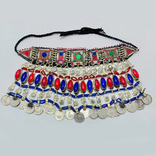 Load image into Gallery viewer, Vintage Red and Blue Coins Choker Necklace