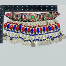 Load image into Gallery viewer, Vintage Red and Blue Coins Choker Necklace
