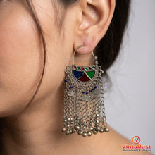 Load image into Gallery viewer, Red and Green Earring With Oversized Bells Chaandbaliyaan