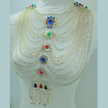 Load image into Gallery viewer, Vintage Silver Layered Bib Necklace