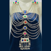 Load image into Gallery viewer, Vintage Silver Layered Bib Necklace