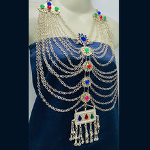 Load image into Gallery viewer, Vintage Silver Layered Bib Necklace