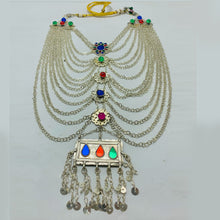 Load image into Gallery viewer, Vintage Silver Layered Bib Necklace