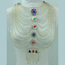 Load image into Gallery viewer, Vintage Silver Layered Bib Necklace