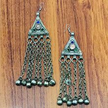 Load image into Gallery viewer, Vintage Silver Long Bells Earrings