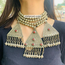 Load image into Gallery viewer, Silver Metal Beaded Chain Layered Necklace