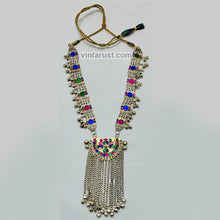 Load image into Gallery viewer, Vintage Silver Tribal Pendant Necklace With Long Bells