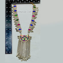 Load image into Gallery viewer, Vintage Silver Tribal Pendant Necklace With Long Bells