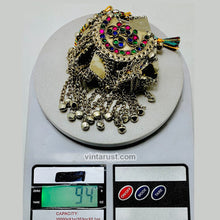 Load image into Gallery viewer, Vintage Silver Tribal Pendant Necklace With Long Bells