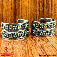 Load image into Gallery viewer, Vintage Tribal Cuff Bracelet With Turquoise Beads