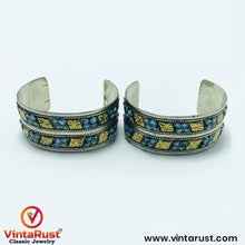 Load image into Gallery viewer, Vintage Tribal Cuff Bracelet With Turquoise Beads