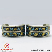 Load image into Gallery viewer, Vintage Tribal Cuff Bracelet With Turquoise Beads