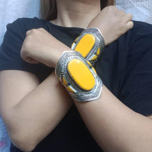 Load image into Gallery viewer, Vintage Tribal Cuff With Big Stones Bracelets