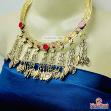 Load image into Gallery viewer, Vintage Tribal Red Stone Statement Choker Necklace