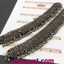 Load image into Gallery viewer, Vintage Tribal Silver Kuchi Anklets Pair With Bells