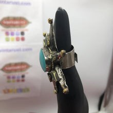Load image into Gallery viewer, Vintage Turquoise Massive Stone Star Ring