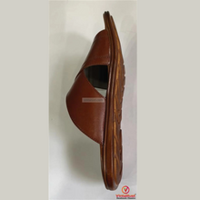 Load image into Gallery viewer, Handmade Brown Leather Cross-Strap Sandals