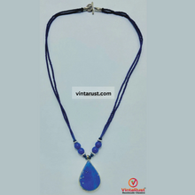 Load image into Gallery viewer, Lapis Lazuli Tear Drop Shape Pendant Necklace