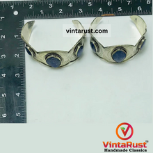 Load image into Gallery viewer, Antique Turkmen Silver Lapis Lazuli Bracelet