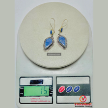 Load image into Gallery viewer, Handmade Long Dangle Lapis Lazuli Stone Earrings