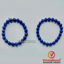 Load image into Gallery viewer, Vintage Lapis Lazuli Stones Beaded Bracelet