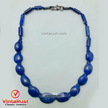 Load image into Gallery viewer, Handcrafted Lapis Lazuli Beaded Stone Necklace