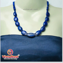 Load image into Gallery viewer, Handcrafted Lapis Lazuli Beaded Stone Necklace