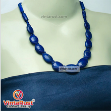 Load image into Gallery viewer, Handcrafted Lapis Lazuli Beaded Stone Necklace