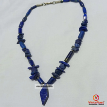 Load image into Gallery viewer, Lapis Lazuli Pendant Necklace with Beaded Stone