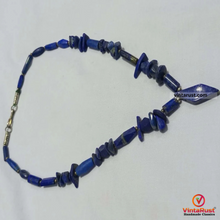 Load image into Gallery viewer, Lapis Lazuli Pendant Necklace with Beaded Stone
