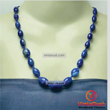 Load image into Gallery viewer, Lapis Lazuli Beaded Tribal Stone Choker Necklace