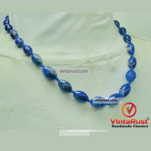 Load image into Gallery viewer, Lapis Lazuli Beaded Tribal Stone Choker Necklace
