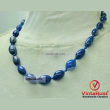 Load image into Gallery viewer, Lapis Lazuli Beaded Tribal Stone Choker Necklace