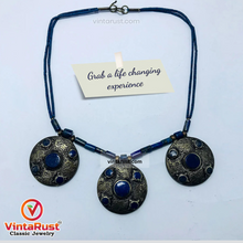 Load image into Gallery viewer, Lapis Lazuli Stone Beaded Necklace With Three Motifs