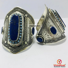Load image into Gallery viewer, Lapis Lazuli Stone Handmade Adjustable Cuff Bracelet