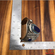 Load image into Gallery viewer, Lapis Lazuli Stone Handmade Adjustable Cuff Bracelet