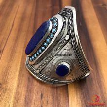 Load image into Gallery viewer, Lapis Lazuli Stone Handmade Adjustable Cuff Bracelet