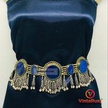 Load image into Gallery viewer, Handmade Bohemian Lapis Stone Belly Dance Belt