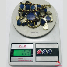 Load image into Gallery viewer, Lapis Lazuli Stone Ethnic Bib Necklace with Beads