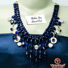 Load image into Gallery viewer, Handcrafted Lapis Choker Mala With Vintage Coins