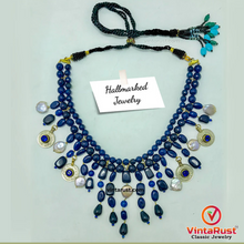 Load image into Gallery viewer, Handcrafted Lapis Choker Mala With Vintage Coins