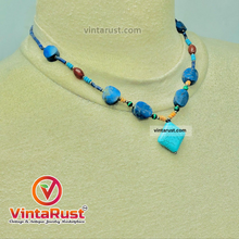 Load image into Gallery viewer, Lapis and Turquoise Beaded Necklace