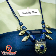 Load image into Gallery viewer, Tribal Lapis Stone Beaded Vintage Necklace