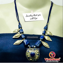 Load image into Gallery viewer, Tribal Lapis Stone Beaded Vintage Necklace