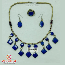 Load image into Gallery viewer, Tribal Dangling Lapis Stone Jewelry Set